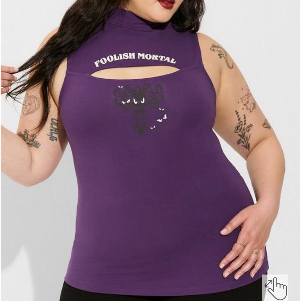 Disney Haunted Mansion Foxy Mock Neck Cut Out Tank- Torrid Size 0 / L